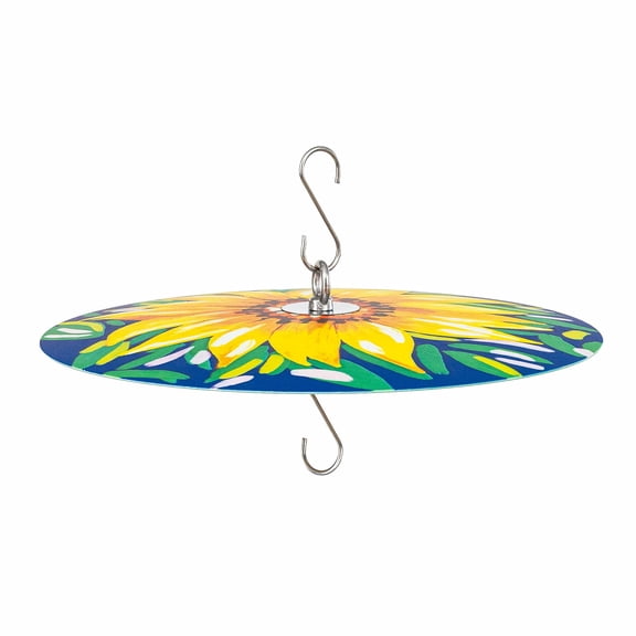 MEKKAPRO Bird Feeder Baffle 32CM Decorative Dome Cover, Floral Rain Guard, Baffle for Bird Feeder for Outside, Durable Weather Guard Material, Covers for Rain, Baffles for Hanging Feeders (Yellow)