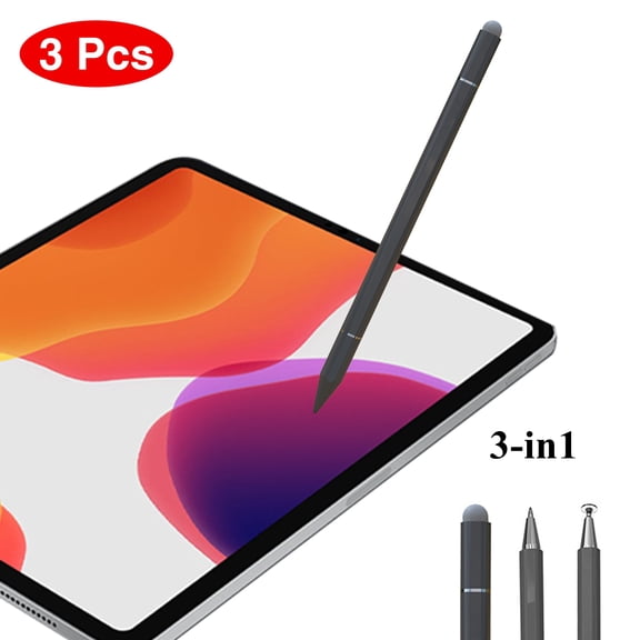 ELEHOLD 3 in 1 Universal Stylus Pen for Touch Screen, 3pcs Stylus High Sensitivity & Precision for iPad, iPhone Tablets Samsung Galaxy, Compatible with All Touch Screens,Black