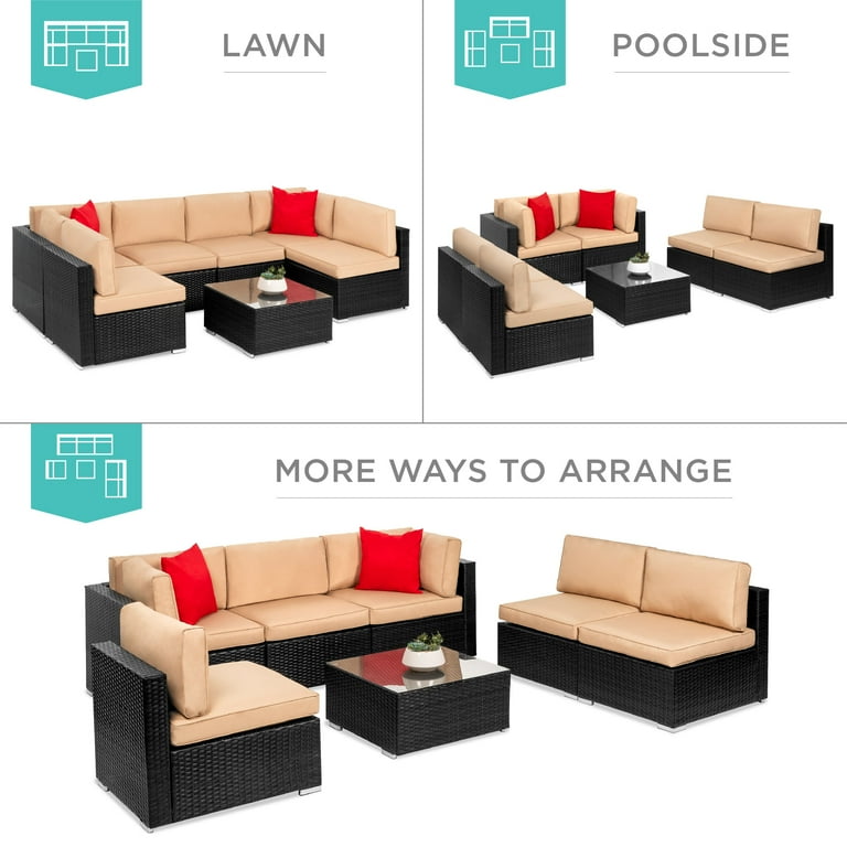 Bcp 7 on sale piece wicker sectional