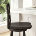 thumbnail image 4 of Merrick Lane 30" Gray Wash Walnut Classic Wooden Ladderback Swivel Bar Height Stool with Solid Wood Seat and Footrest, 4 of 12