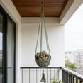 thumbnail image 4 of Ohmyroo Handcrafted Woven Hanging Basket Mesh Bag With Soft Cord For Floral Containers Indoor Outdoor Decor 41 Inch, 4 of 6