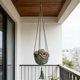 thumbnail image 4 of Cesta colgante tejida | Soporte de malla para plantas con cordón | Macetero de macramé hecho a mano para uso interior y exterior | Soporte para macetas para la decoración de la sala de estar, 4 of 6