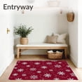 thumbnail image 3 of ODIKA 5' x 7' Machine Washable Non-Slip Area Rug, Christmas snowflake High Traffic Rug, Red, 605627, 3 of 7