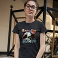 thumbnail image 3 of Tee Hunt Born to Be Free T-Shirt American Bald Eagle Chopper Biker Patriotic Women's T-Shirt Tee, Black, XX-Large, 3 of 5