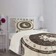 thumbnail image 3 of Ambesonne Constellation Quilted Bedspread Set 2 Pcs, Zodiac Sun Moon, Twin Size, Dark Brown Cream, 3 of 5