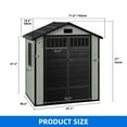 thumbnail image 5 of Dextrus 6x4.4 FT Outdoor Storage Shed with Floor and Window, Large Storage Shed with Lockable Door, and Vents, Blue Gray, 5 of 8
