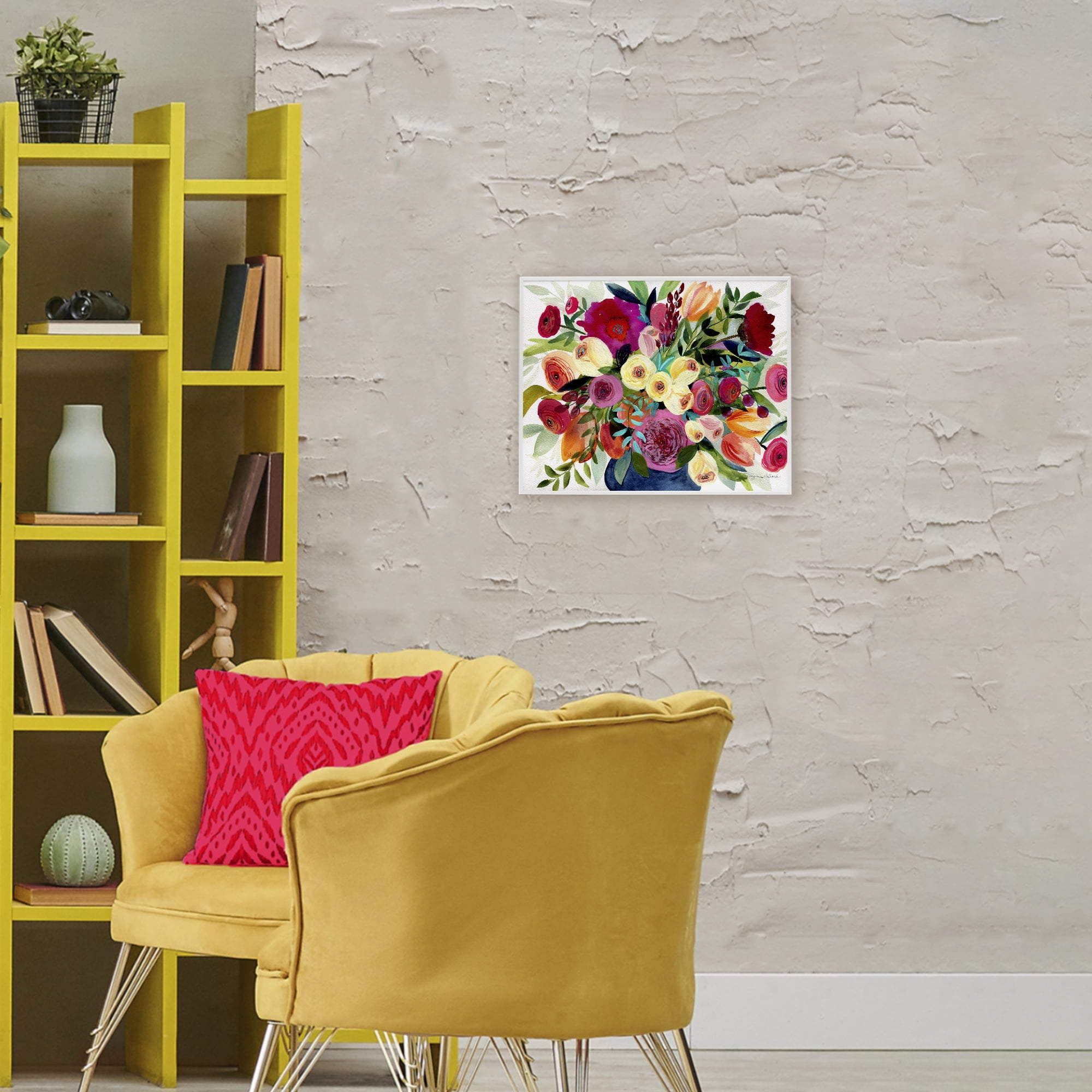 Stupell Industries Morning Joy Bouquet White Framed Giclee Art, design by Suzanne Allard