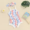 thumbnail image 3 of Okbabeha Newborn Baby Girl Clothes Flower Print Sleeveless Romper With Short Hairband 3 6 12 18 Months Infant Summer Outfit, 3 of 7