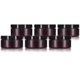 thumbnail image 1 of 8 oz Amber Plastic Refillable Low Profile Jar with Black Lid (6 Pack), 1 of 4