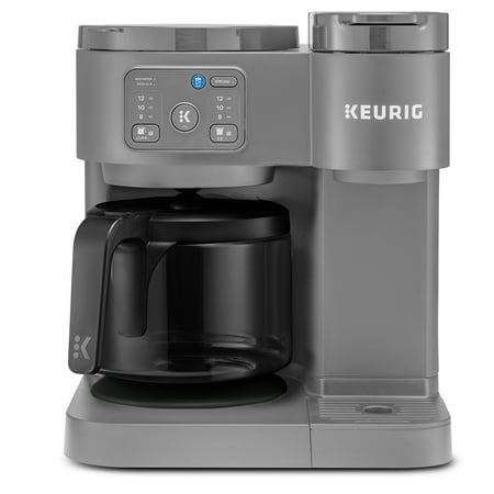 keurig k-duo essentials  hot & iced single-serve k-cup pod coffee maker & carafe  moonlight grey