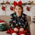 thumbnail image 2 of Yuyamidu Dinosaur Crewneck Sweatshirt Girls Size 7-8 Ruffle Shoulder Long Sleeve Pullover Sweatshirt Lightweight Soft Playwear Outfits Everyday Clothes for Fall Winter, 2 of 8