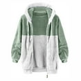 thumbnail image 5 of Lovskoo Womens Full Zip Up Hoodie Fuzzy Fleece Jacket Plus Size Fluffy Pullover Tops Long Sleeve Hooded Blouse Sweatshirt Green, 5 of 6