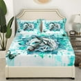 thumbnail image 3 of Safari Horse Sheet Sets for Kids Boys Girls Farm Animal Bed Sheets Set,Bohemian Mandala Bedding Twin Size Teal Ombre Sheets,Chic Butterfly Top Sheet, 3 of 6