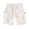 thumbnail image 2 of Abtuhar Man Solid Corduroy Outdoor Cargo Casual Shorts,White,S, 2 of 5