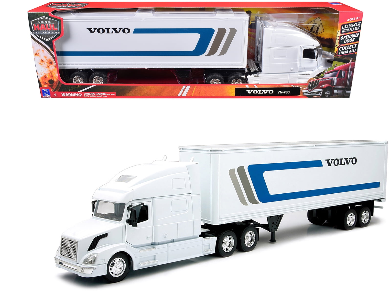 Volvo VN-780 Truck with Dry Van Trailer White 