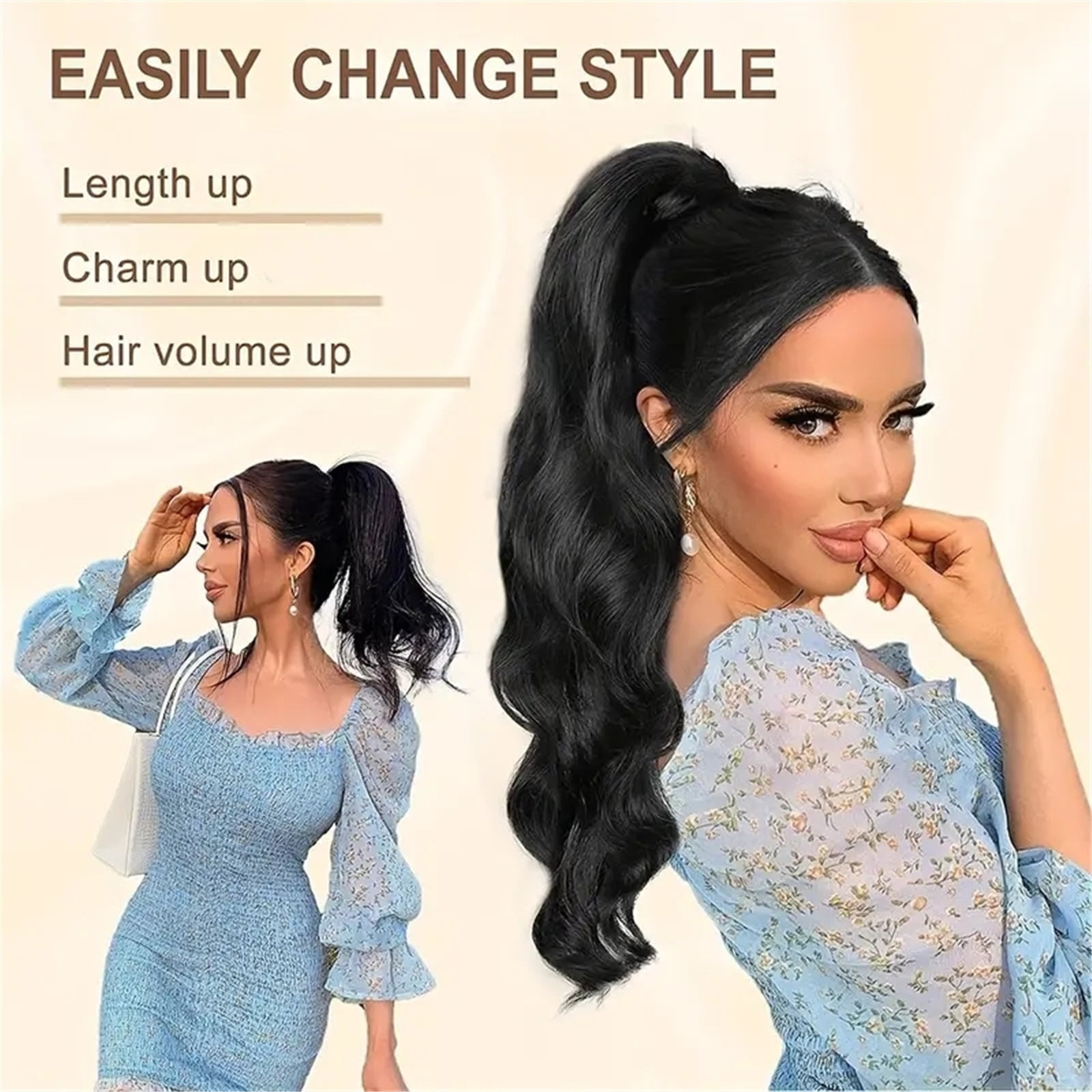 Claw Clip Ponytail Human Hair Extension 10 to 26 Inch Body Wave Human Hair Clip In Pony tails