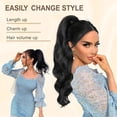 thumbnail image 4 of Claw Clip Ponytail Human Hair Extension 10 to 26 Inch Body Wave Human Hair Clip In Pony tails, 4 of 5