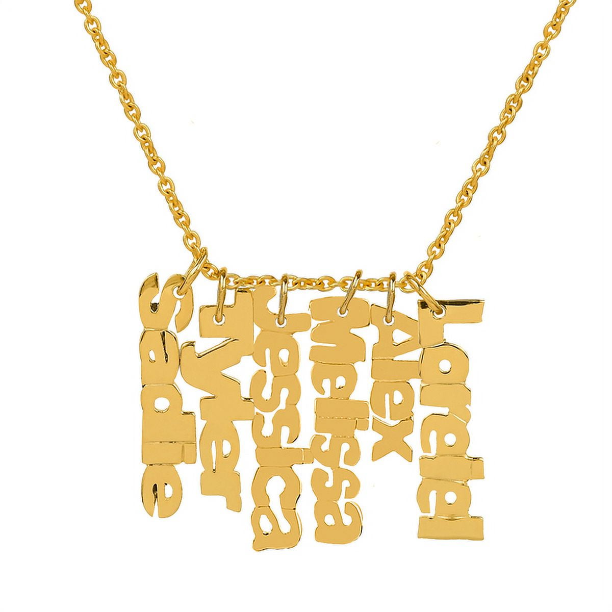 Personalized Mother's Vertical Three-Name Necklace