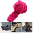 thumbnail image 6 of Chunky Wool Yarn DIY Crochet Cloth Jumbo Tubular Yarn for Scarf Hats Cushion rose red, 6 of 9