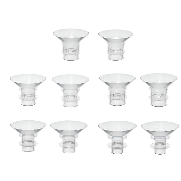 XIRQI 10 Pack Silicone Flange Inserts for Breast Pump Shields Breast Pump Flange Insert 15Mm 17Mm 19Mm 21Mm Size