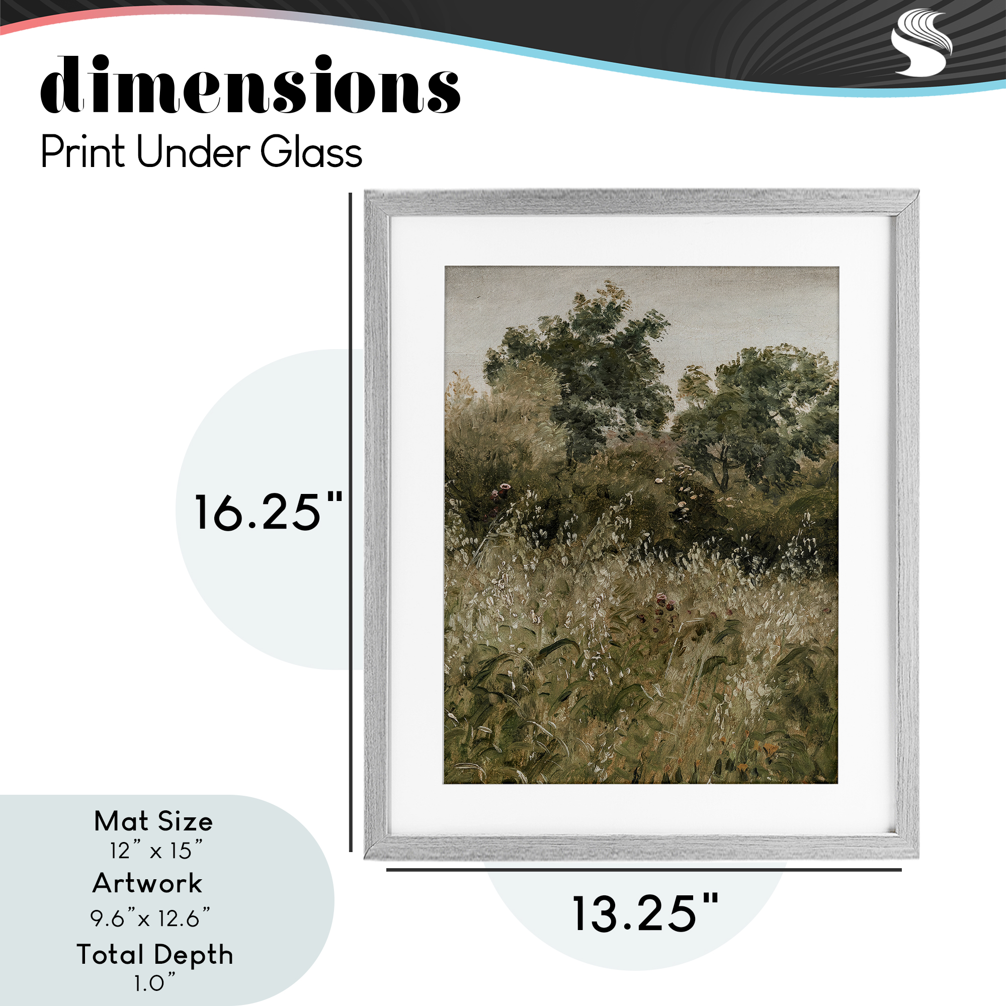 Dense Forest Thicket Gray Framed Print Under Glass, design by Lettered and Lined