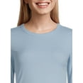 thumbnail image 5 of No Boundaries Women's Juniors Crewneck Ribbed T-Shirt with Long Sleeves, 2-Pack, 5 of 5