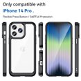 thumbnail image 2 of SaniMore for iPhone 14 Pro Lightweight Transparent Case, Rugged Clear PC Back & TPU Bumper [Not Yellowing Technology] Heavy Duty Full Body Protective Case for iPhone 14 Pro, Black, 2 of 7