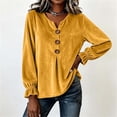 thumbnail image 4 of Women's Solid Velvet Long Sleeve Tops Notched V Neck Loose Tunic Shirts Business Casual Blouses Fall Winter Dressy Tops Daily Outfits Gray, 4 of 7