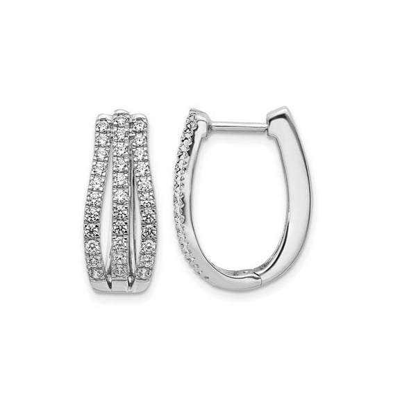 1.00 Carat (Ctw SI1-SI2, H-I) Lab-Grown Diamond Hoop Earrings in 14K White Gold for Women