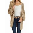 thumbnail image 3 of Long Sleeve Womens Solid Color Open Front Chunky Knit Sweater Cardigan, 3 of 6