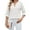 White, variant on BadPiggies Women's Blouses V Neck Rolled Up 3/4 Length Sleeve Tops Casual Jacquard Fall Shirts (M, White)
