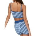thumbnail image 6 of Seyurigaoka 2Pcs Women Juniors Summer Outfit, Houndstooth Spaghetti Strap Tank Tops + Shorts, 6 of 9