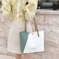 thumbnail image 6 of Women Patchwork Bag Hot Stamped Contrast Color Shoulder Bags Pu Leather Ladies Purses and Shopping Bag Casual Large Capacity (4), 6 of 7