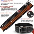 thumbnail image 4 of RDX Weight Lifting Powerlifting Belt, 6mm Thick Cowhide Leather, 4 Inch Back Lumbar Support, 12 Adjustable Holes, Bodybuilding Strength Training Core Exercise Fitness Workout Squats, Deadlifts, White, 4 of 8