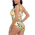 thumbnail image 4 of Pofeuu Hawaii Palms Print Women's One Piece Swimsuits One Shoulder Swimwear Asymmetric Ruffle Monokinis Bathing Suits-Large, 4 of 6