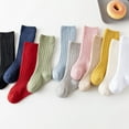 thumbnail image 2 of Toddler Baby Knitted Socks Infant Medium Tube Socks Solid Color Ribbed Knit Knee High Socks Seamless Stockings, 2 of 6