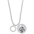thumbnail image 1 of Delight Jewelry Silvertone Goddaughter Eternity Ring Silvertone Script Initial Disc - B - Charm Necklace, 20"+3", 1 of 4