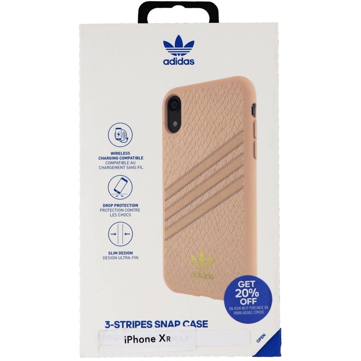 nikkel bros Tub Adidas Snake Moulded 3-Stripes Snap Case for iPhone XR - Pink/Gold Metallic  - Walmart.com