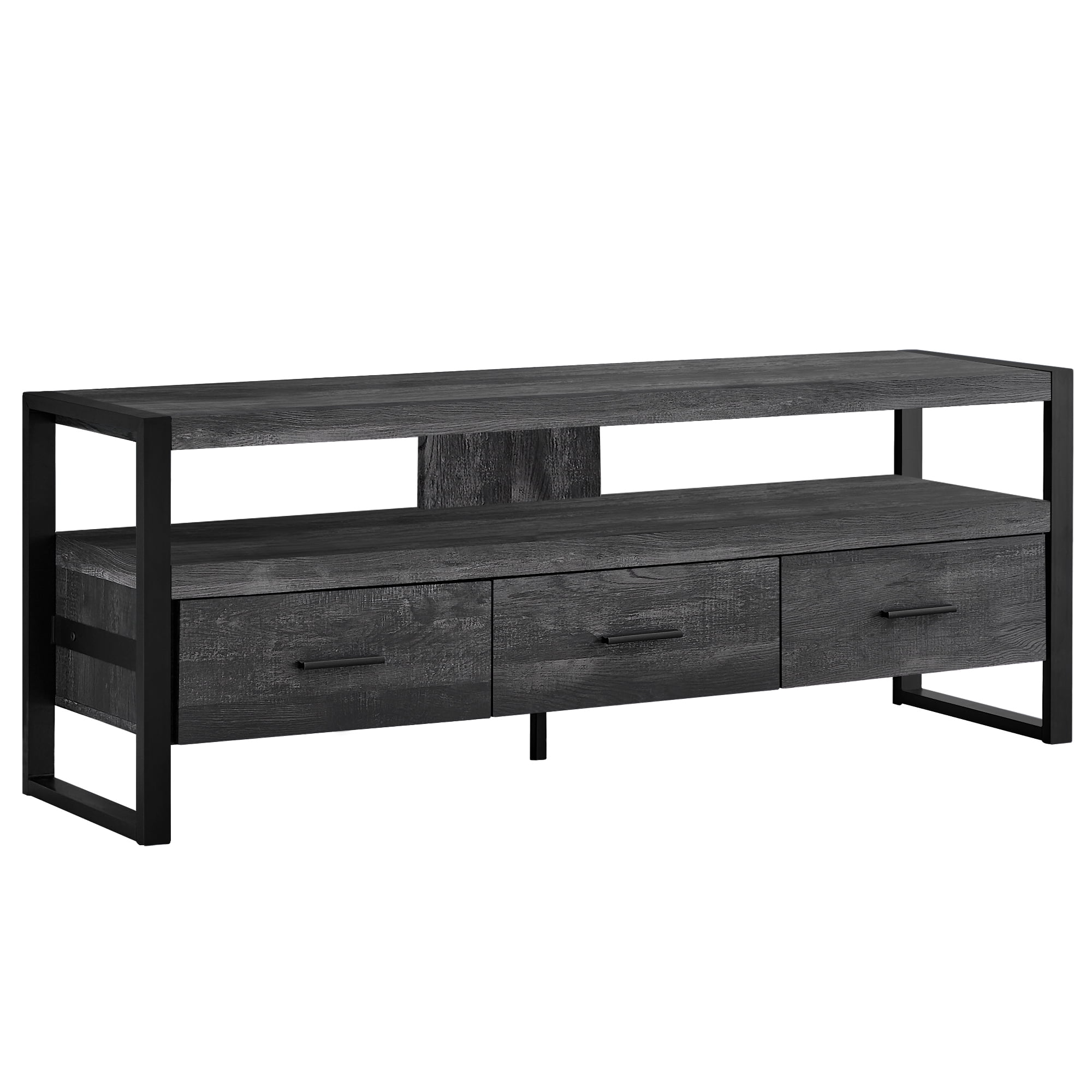 59" Black Contemporary Rectangular TV Stand