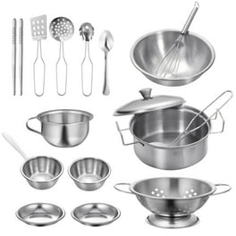 Melissa Doug 8 Piece Stainless Steel Cookware Set for Pretend Kitchen Play Walmart