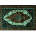 thumbnail image 1 of Ahgly Company Machine Washable Indoor Rectangle Persian Turquoise Blue Traditional Area Rugs, 2' x 3', 1 of 4