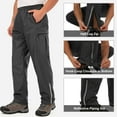 thumbnail image 5 of POENTAB Rain Pants for Men Waterproof Lightweight Windproof Rain Over Work Pant Hiking Fishing Outdoor Trousers with Zipper Pockets, 5 of 8