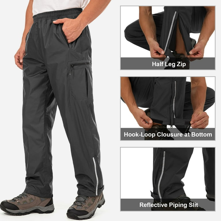 JAEZZIY Women's Rain Pants Waterproof Lightweight Packable
