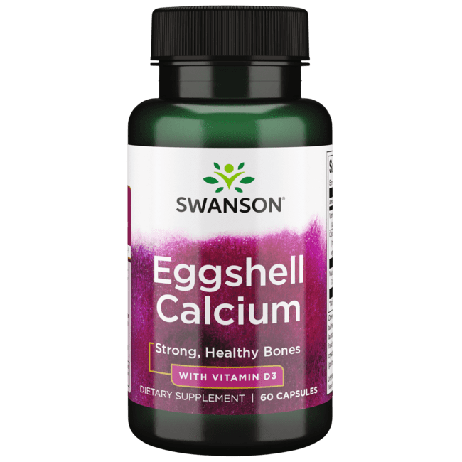 Swanson Eggshell Calcium with Vitamin D-3 60 Capsules