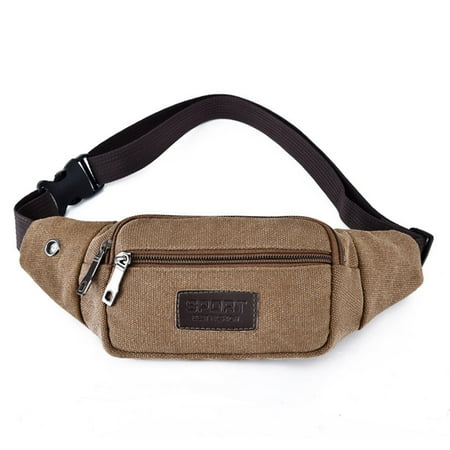 Sports Waist Bag for Men and Women Casual Outdoor Running Bag EDHITNR Mobile Phone Canvas Waist Pack Large Capacity