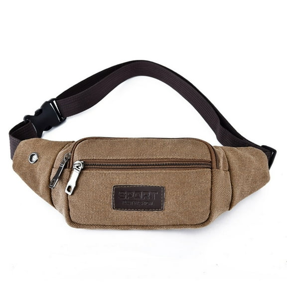 SHENGXINY Fannys Packs Gift For Men Clearance Sports Waist Bag For Men And Women, Casual Outdoor Sports Bag, Running Mobile Phone Canvas Bag Brown