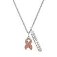 thumbnail image 1 of Delight Jewelry Silvertone Pink Ribbon with Stitching Silvertone Live the Life You Have Imagined Bar Charm Necklace, 23", 1 of 4