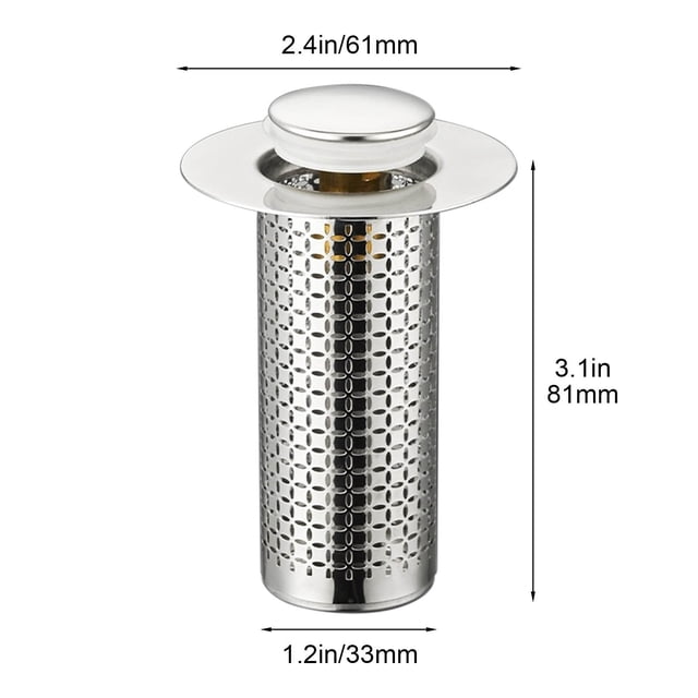 Évier en Acier Inoxydable Lavabo Drain Ressort en Acier Inoxydable Anti-Obstruction Filtre à Cheveux Bassin en Acier Inoxydable