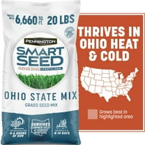 Pennington Smart Seed Ohio State Mix Grass Seed, for Sun to Partial Shade, 20 lb. New Bag