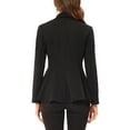 thumbnail image 3 of INSPIRE CHIC Women's Turn Down Collar Open Front High-Low Hem Gothic Peplum Blazer 2XL Black, 3 of 7